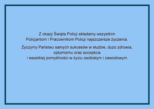 Błękitna kartka z życzeniami święto policji
